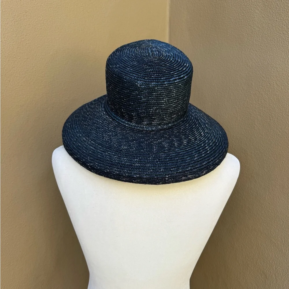 STUNNING Eric Javitz Navy Straw Hat szXS price firm !!! - Picture 3 of 8
